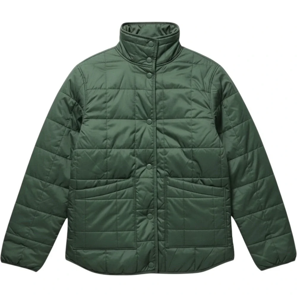 Vans Which Way Jacket Green‎ Quilted Fleece Lined Puffer Mock Neck SMALL NWT